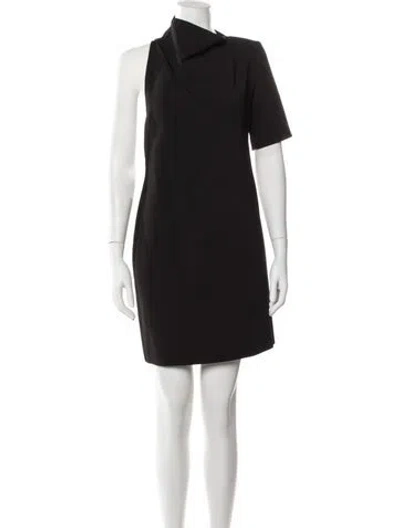 Pre-owned Sportmax Asymmetrical Knee-length Dress In Black