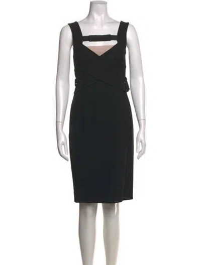 Pre-owned Sportmax Asymmetrical Knee-length Dress In Black