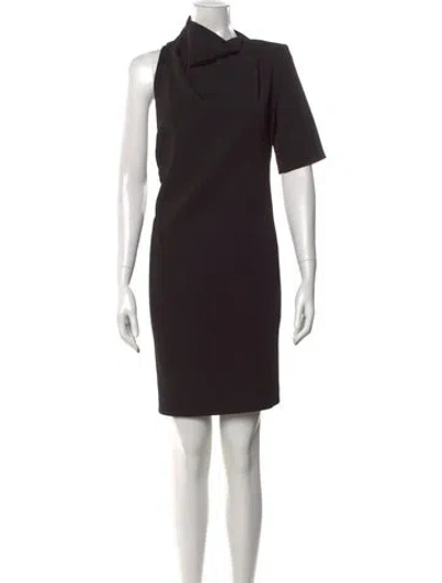 Pre-owned Sportmax Asymmetrical Knee-length Dress W/ Tags In Black