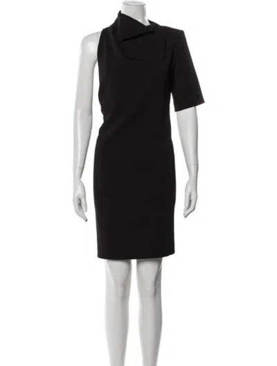 Pre-owned Sportmax Asymmetrical Knee-length Dress W/ Tags In Black