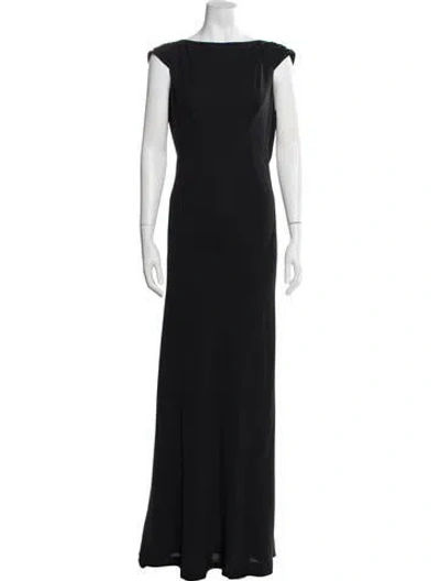Pre-owned Sportmax Asymmetrical Long Dress In Black