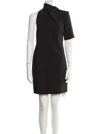 Pre-owned Sportmax Asymmetrical Mini Dress In Black