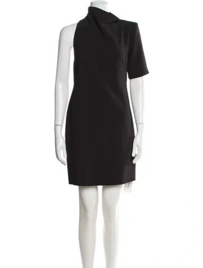 Pre-owned Sportmax Asymmetrical Mini Dress In Black