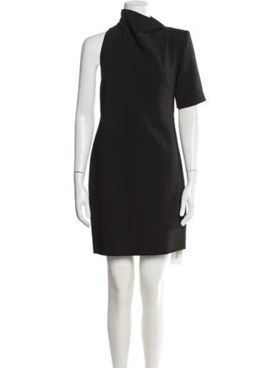 Pre-owned Sportmax Asymmetrical Mini Dress W/ Tags In Black