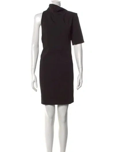 Pre-owned Sportmax Asymmetrical Mini Dress W/ Tags In Black