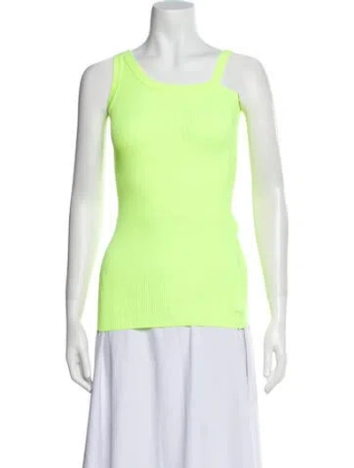 Pre-owned Sportmax Asymmetrical Sleeveless Top In Green