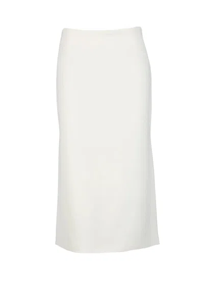 Sportmax Asymmetrical White Midi Skirt