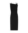 Sportmax Asymmetrical Wool Dress In Black