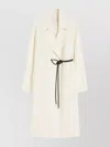 Sportmax Asymmetrical Wrap-style Long Coat In Soft Double Wool In White