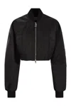 Sportmax Cropped Zip-fastening Bomber Jacket In Black