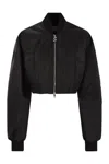 Sportmax Cropped Zip-fastening Bomber Jacket In Black