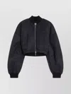 Sportmax Waterproof Twill Bomber Jacket In Black