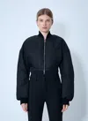 Sportmax Waterproof Twill Bomber Jacket In Black