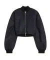 Sportmax Waterproof Twill Bomber Jacket In Black