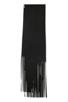 Sportmax Avocado - Long Scarf With Fringes In Black