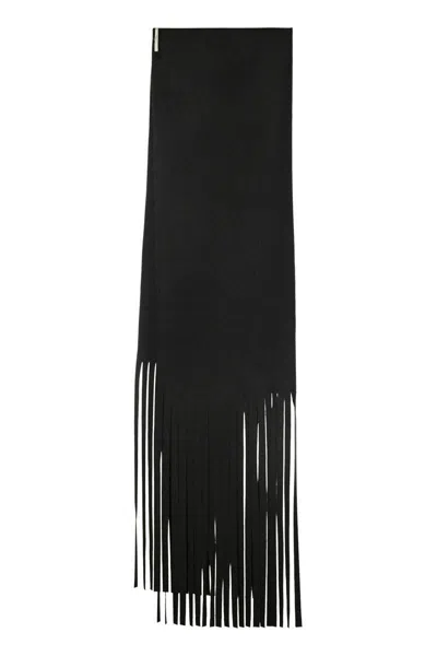 Sportmax Avocado - Long Scarf With Fringes In Black