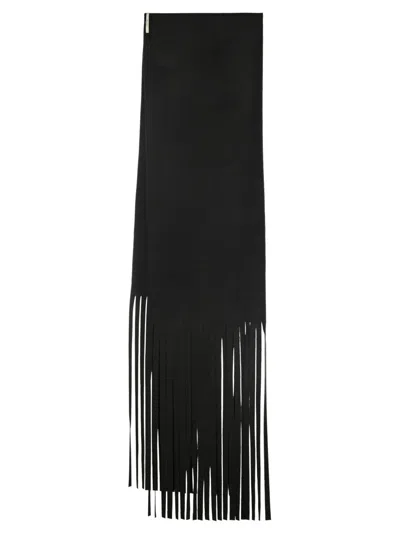 Sportmax Avocado - Long Scarf With Fringes In Black