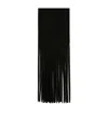 Sportmax Long Rectangular Scarf Featuring Fringe Embellishments In Black