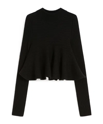 Sportmax Babydoll Wool Sweater In Black