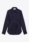 Sportmax Fitted Long Sleeve Collared Shirt In Purple