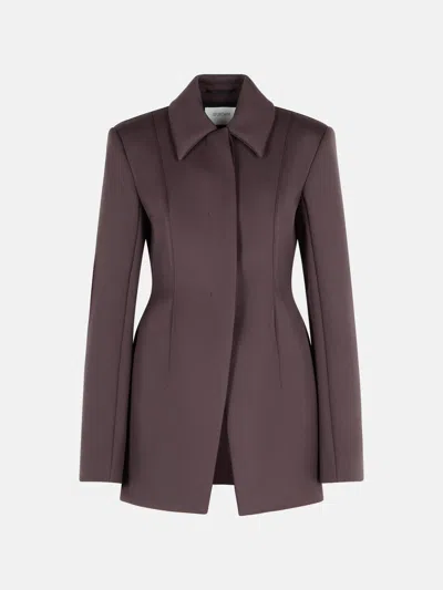 Sportmax 'bacio' Tight Jacket In Coffee Virgin Wool Blend In Brown