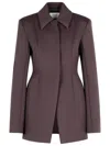 Sportmax Longline Jacket Structured Shoulders In Brown
