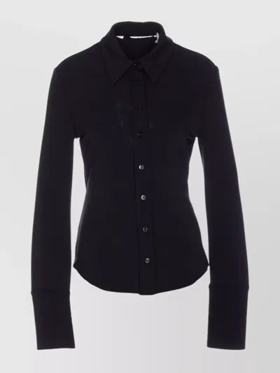 Sportmax Back Cut Out Long Sleeve Shirt In Black