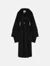 Sportmax Baldo' Black Virgin Wool Coat With Scarf Collar