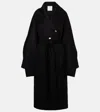 Sportmax Baldo Scarf-detail Virgin Wool Coat In Black