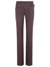 Sportmax Slim Trousers Asymmetric Belt In Brown