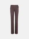 Sportmax 'banda' Slim Trousers With Asymmetric Belt In Coffee Virgin Wool Blend In Brown