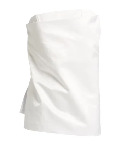 Sportmax Bandeau Pleated Tank Top In White