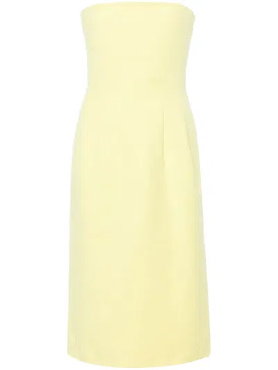 Sportmax Bandeau-style Midi Dress In Yellow