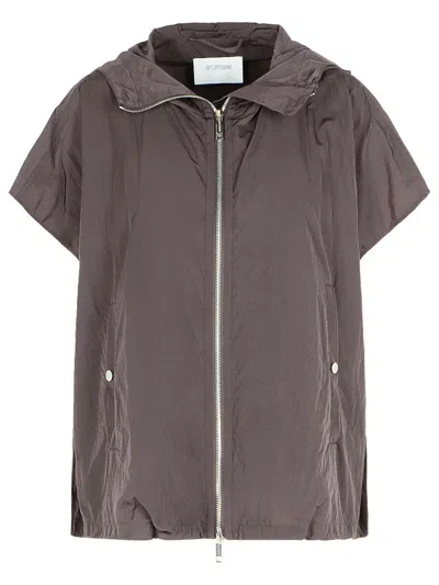 Sportmax 'barbra' Oversize Coffee Taffeta Trench Coat In Brown