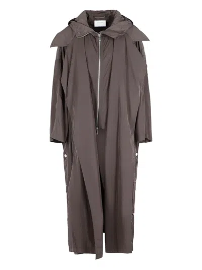 Sportmax Barbra Zip-up Short-sleeve Parka In Brown