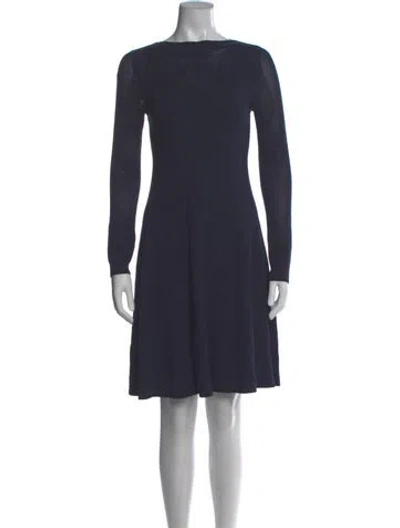 Pre-owned Sportmax Bateau Neckline Knee-length Dress In Blue
