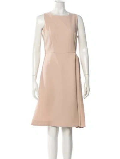 Pre-owned Sportmax Bateau Neckline Knee-length Dress In Neutral