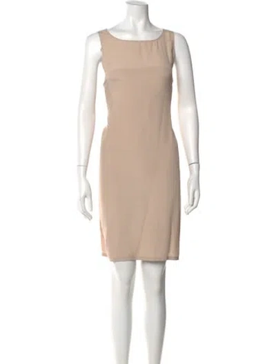 Pre-owned Sportmax Bateau Neckline Knee-length Dress In Neutral