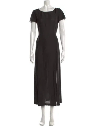 Pre-owned Sportmax Bateau Neckline Long Dress W/ Tags In Black