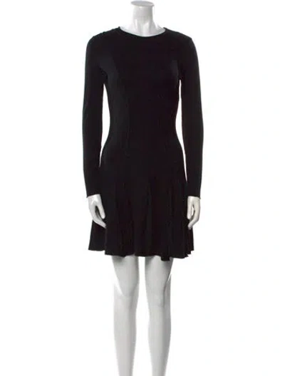 Pre-owned Sportmax Bateau Neckline Mini Dress In Black