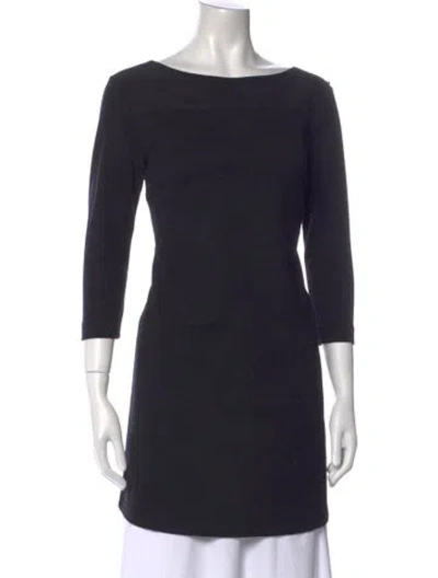 Pre-owned Sportmax Bateau Neckline Mini Dress In Blue