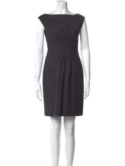 Pre-owned Sportmax Bateau Neckline Mini Dress In Gray