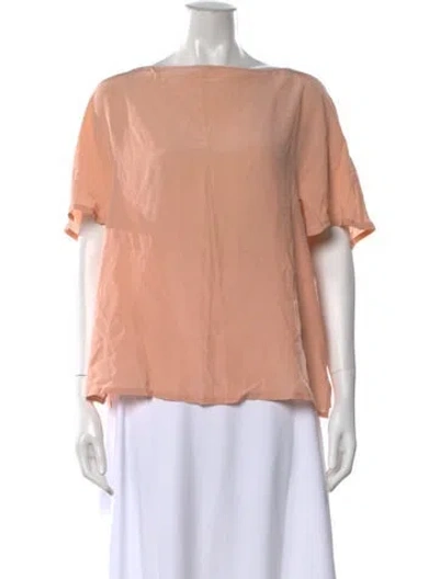 Pre-owned Sportmax Bateau Neckline Short Sleeve Top In Pink
