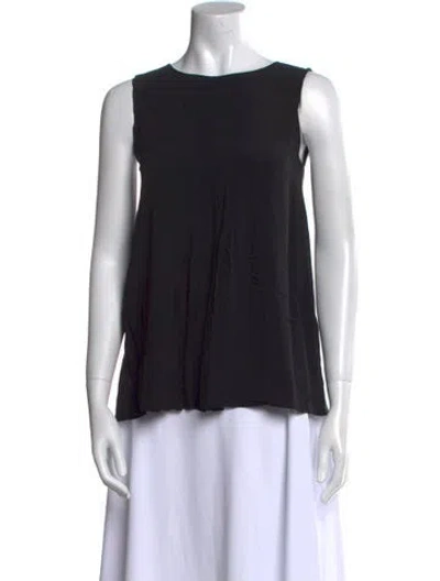 Pre-owned Sportmax Bateau Neckline Sleeveless Top In Black