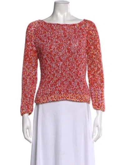 Pre-owned Sportmax Bateau Neckline Sweater In Red