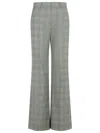 Sportmax Checked Flared-leg Wool Trousers In Grey