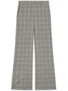 Sportmax Wool Flare Trousers With Prince Of Wales Pattern In White