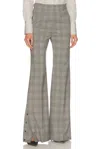 Sportmax Checked Flared-leg Wool Trousers In Black Galles