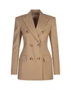 Sportmax Camel-coloured Double-breasted Jacket In Brown