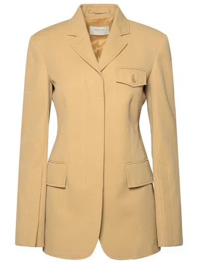 SPORTMAX SPORTMAX BEIGE COTTON BLEND BLAZER
